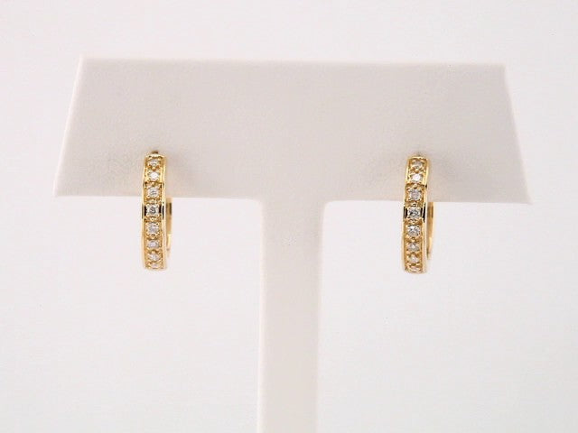 14K Yellow Gold 1/5 CTW Natural Diamond 14 mm Hoop Earrings – image 2