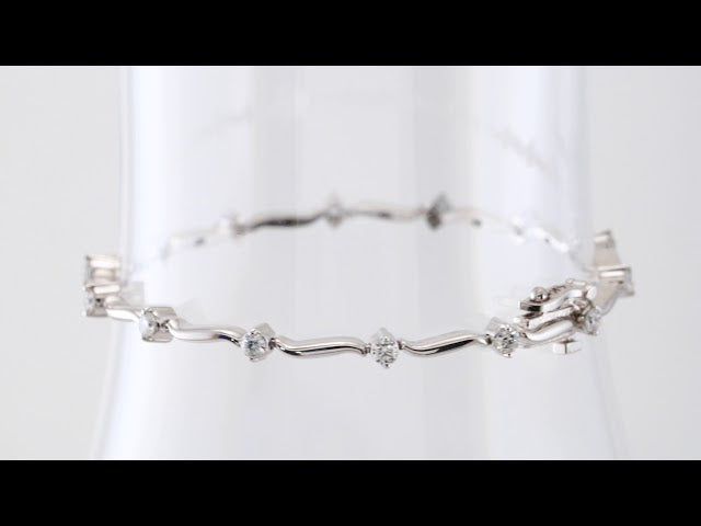 14K White Gold 1 CTW Natural Diamond 7 1/4" Line Bracelet – image 4