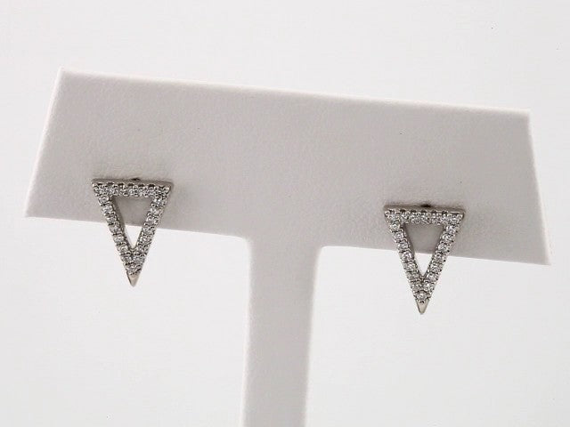 14K White Gold 1/4 CTW Natural Diamond Triangle Earrings – image 3