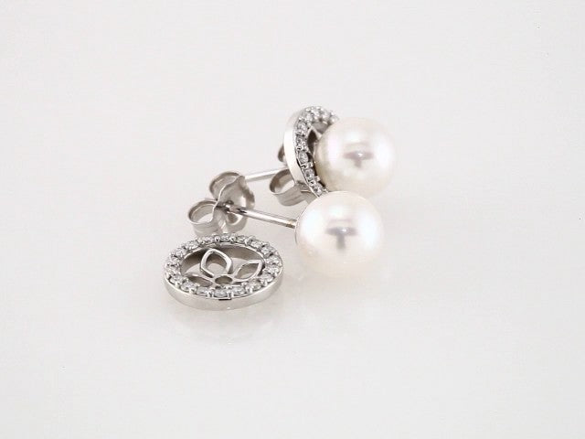14K White Gold 6 mm ID 1/6 CTW Natural Diamond Earring Jackets – image 3