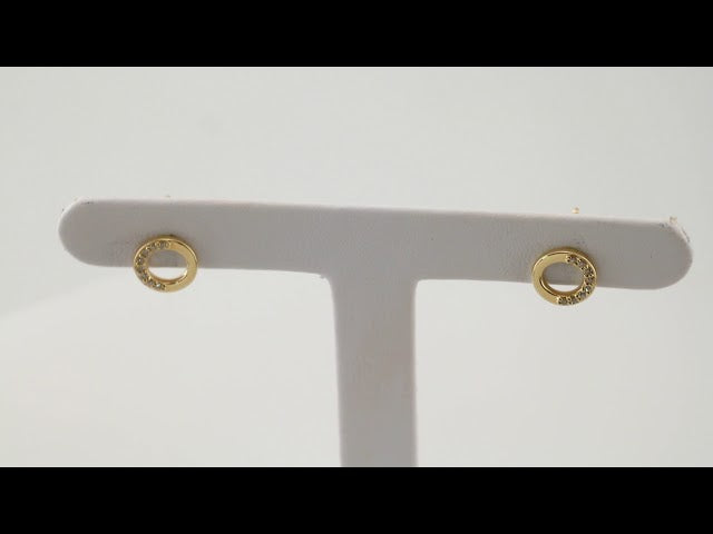 14K Yellow Gold .07 CTW Natural Diamond Circle Earrings – image 4