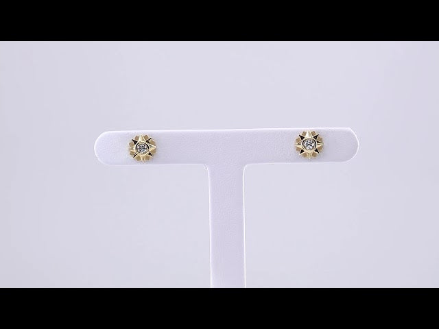14K Yellow Gold 1/3 CTW Natural Diamond Sun Earrings – image 3