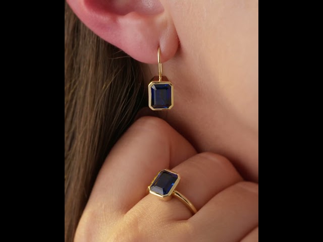 Sterling Silver Lab-Grown Alexandrite Bezel-Set Drop Earrings – image 3