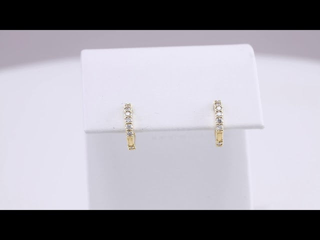14K Yellow Gold .07 CTW Natural Diamond 8 mm Hoop Earring – image 2