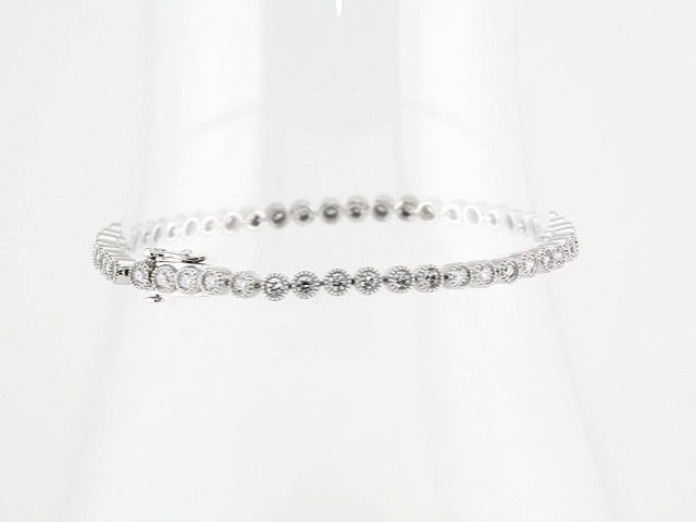 14K White Gold 2 CTW Natural Diamond Line 7 1/4" Bracelet – image 3