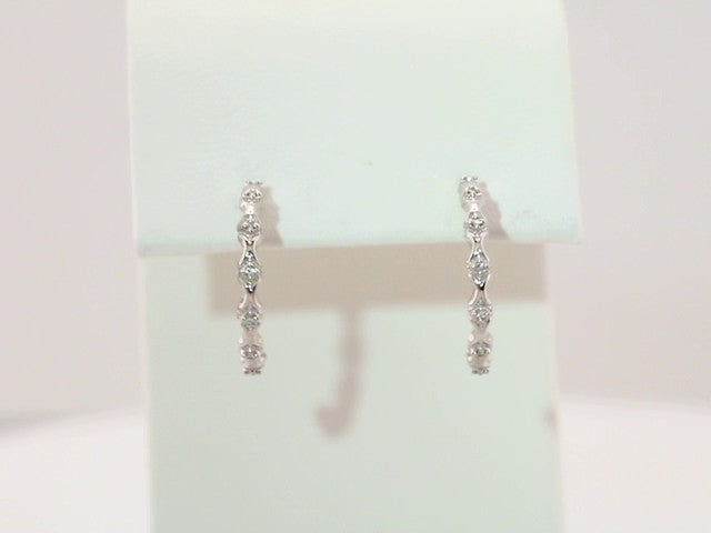 Platinum .04 CTW Natural Diamond Hoop Earrings – image 3