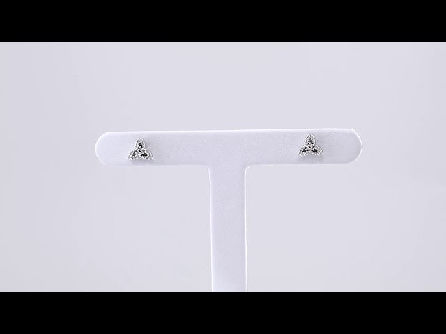 14K White Gold 1/10 CTW Natural Diamond Celtic-Inspired Trinity Earrings – image 4