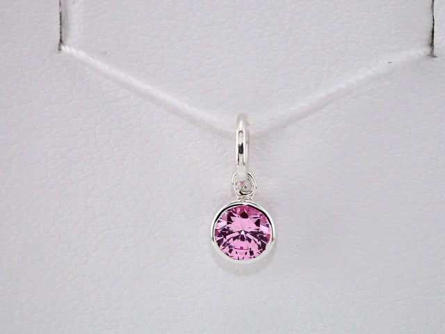 Sterling Silver Posh Mommy® Imitation Pink Tourmaline Charm/Pendant – image 2