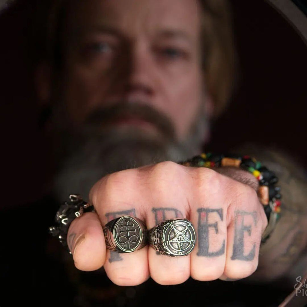 Sigil of Baphomet Stainless Steel Satan Ring