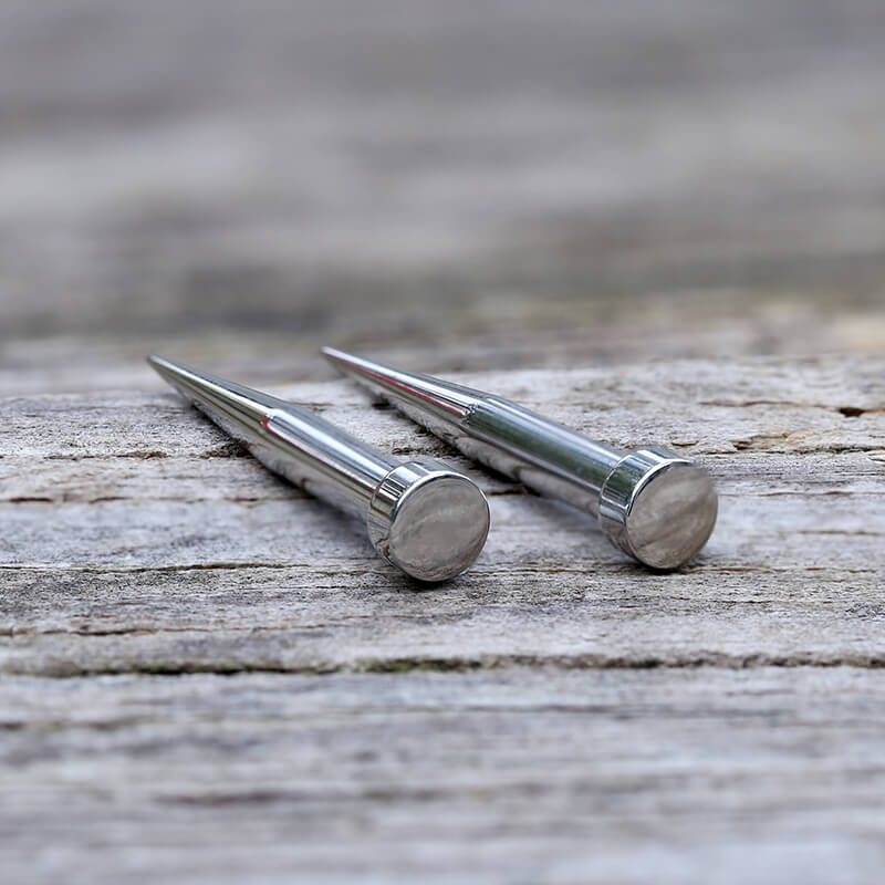 Silver Color Ear Stretching Taper Piercing Earrings
