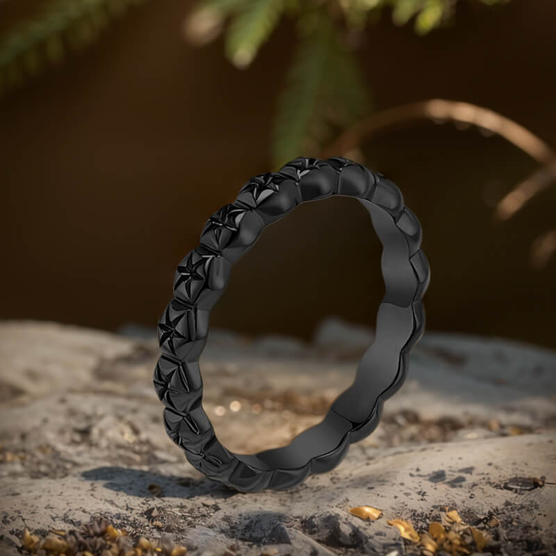 Simple Floral Stainless Steel Band Ring