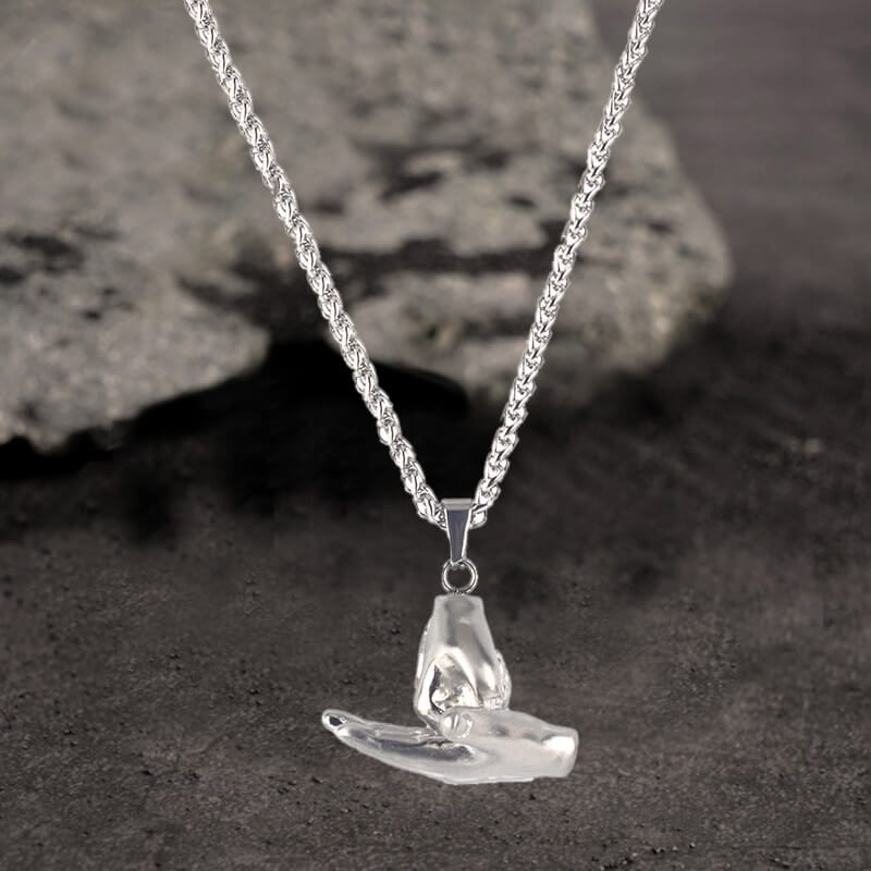 Simple Gesture Expression Stainless Steel Pendant