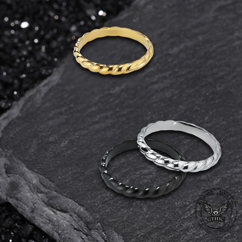 Simple Twist Stainless Steel Ring