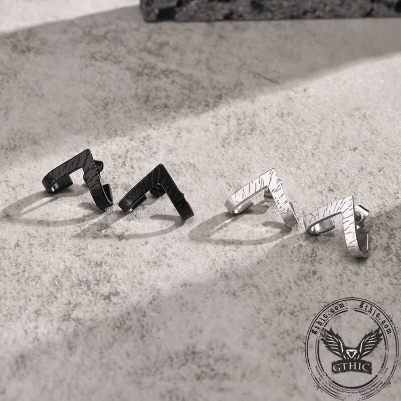 Simple V-shaped Stainless Steel Earrings