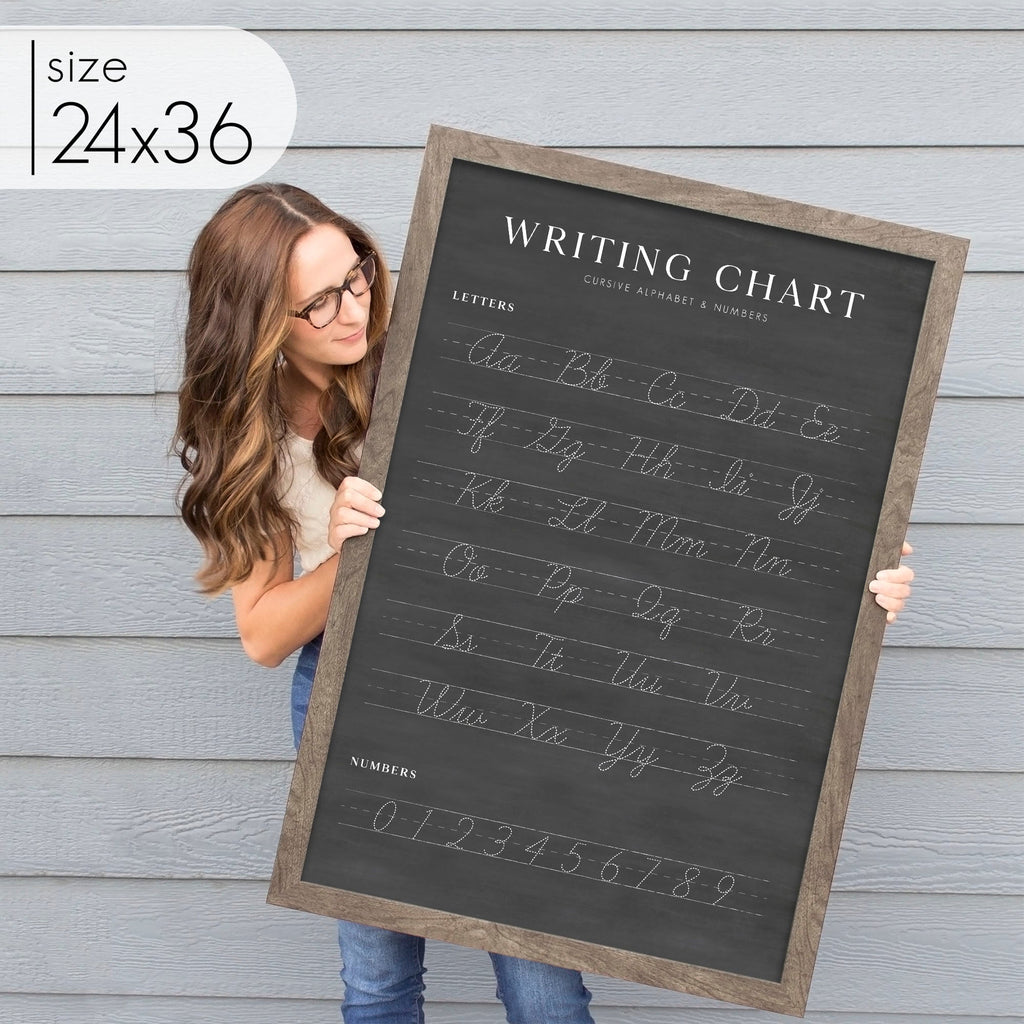 Chalkboard Cursive Writing Chart