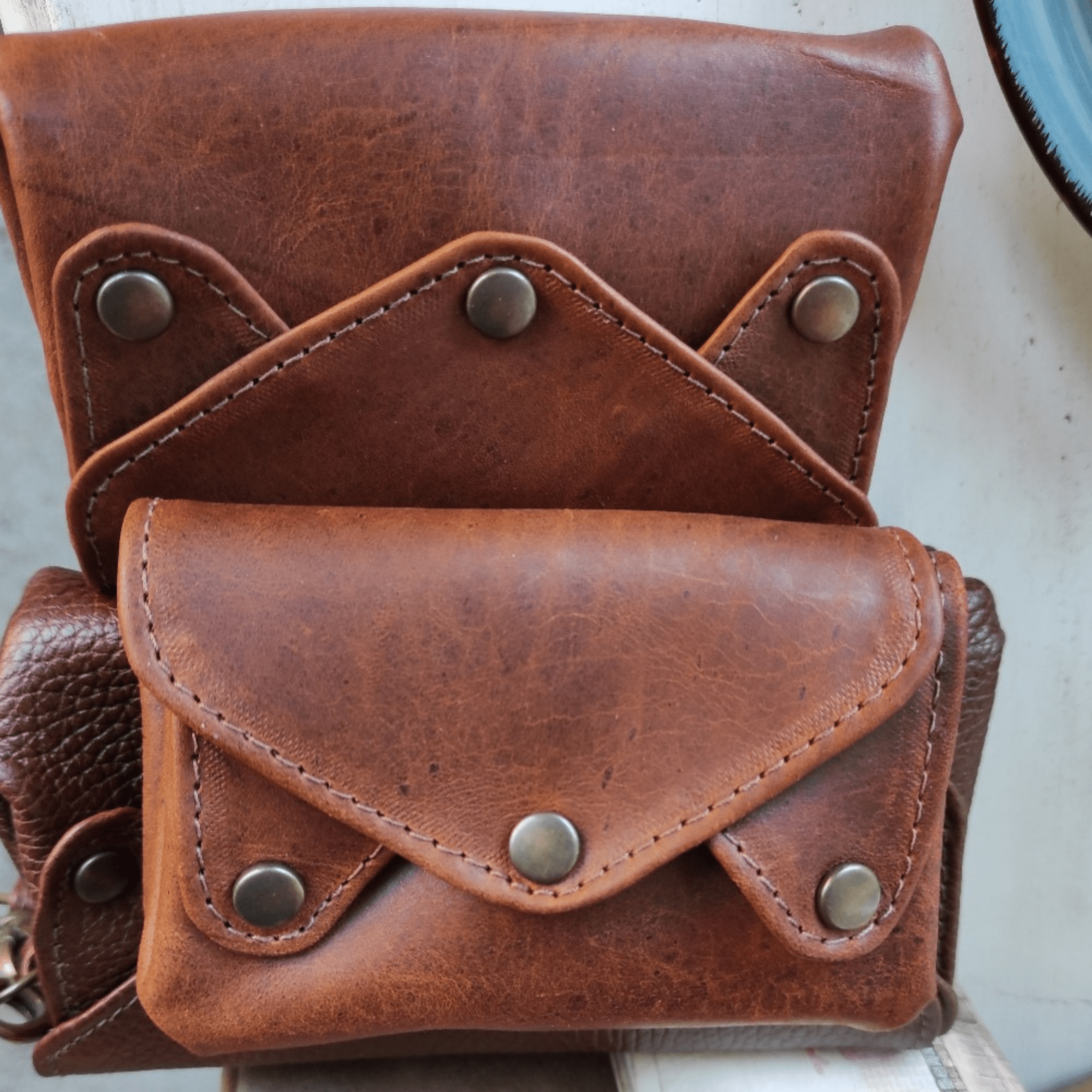 Handmade Leather Accordion Wallet – 5 Pockets, Full Grain Leather