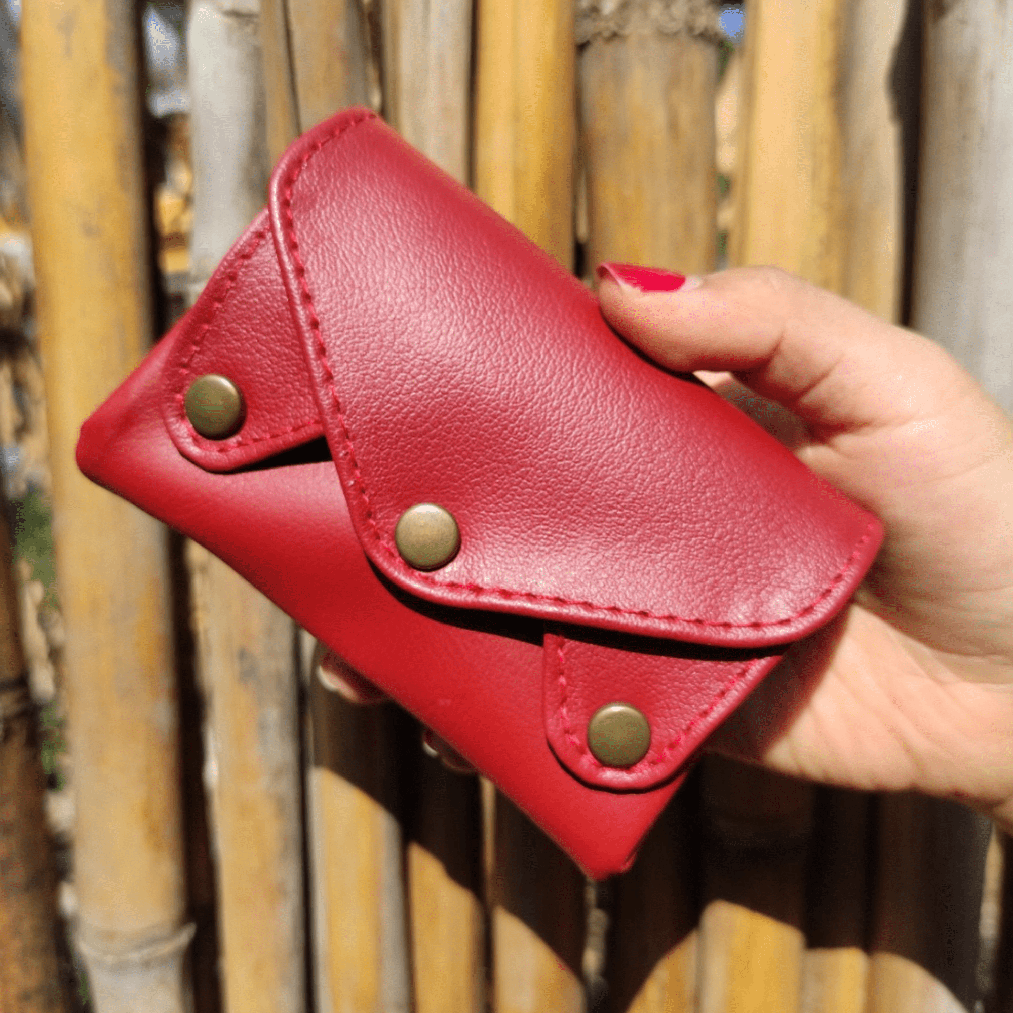 Handmade Leather Accordion Wallet – 5 Pockets, Full Grain Leather