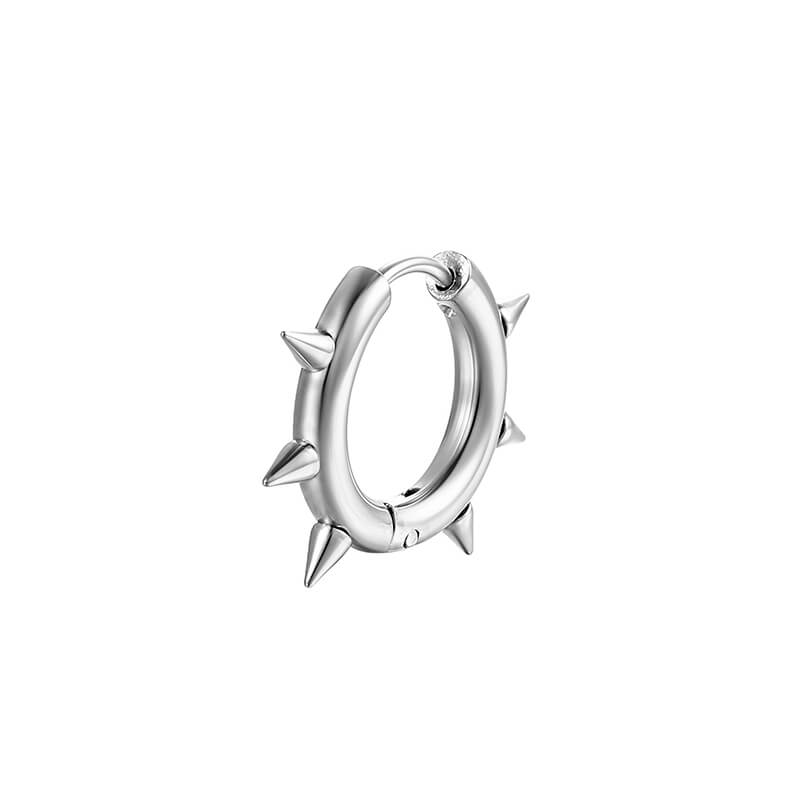 Solid Color Spike Stainless Steel Huggie Earrings