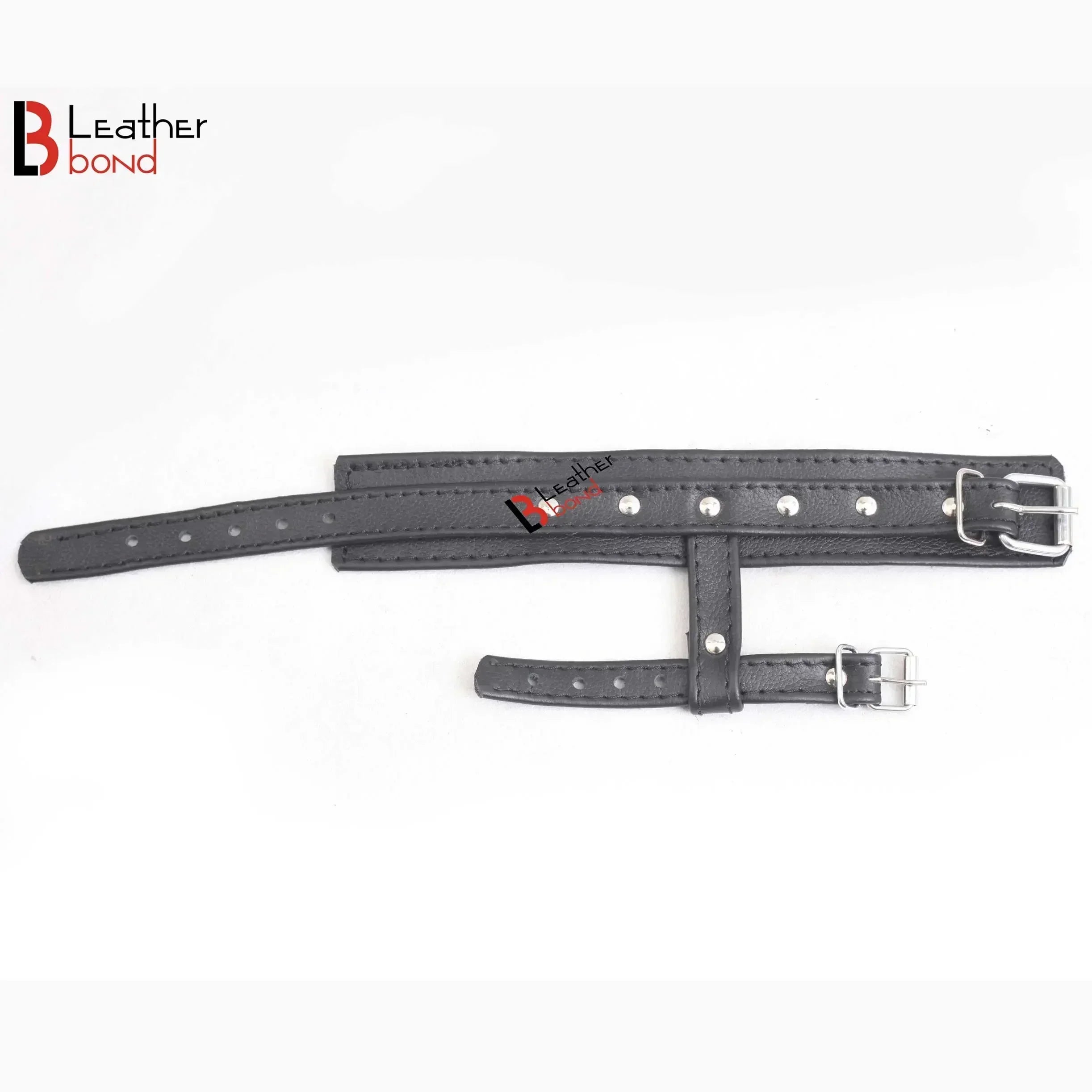 Ankle to Toe & Wrist to Thumb Cuff Strap Restraint Set Real Cowhide Leather Bondage Hand & Ankle Cuffs