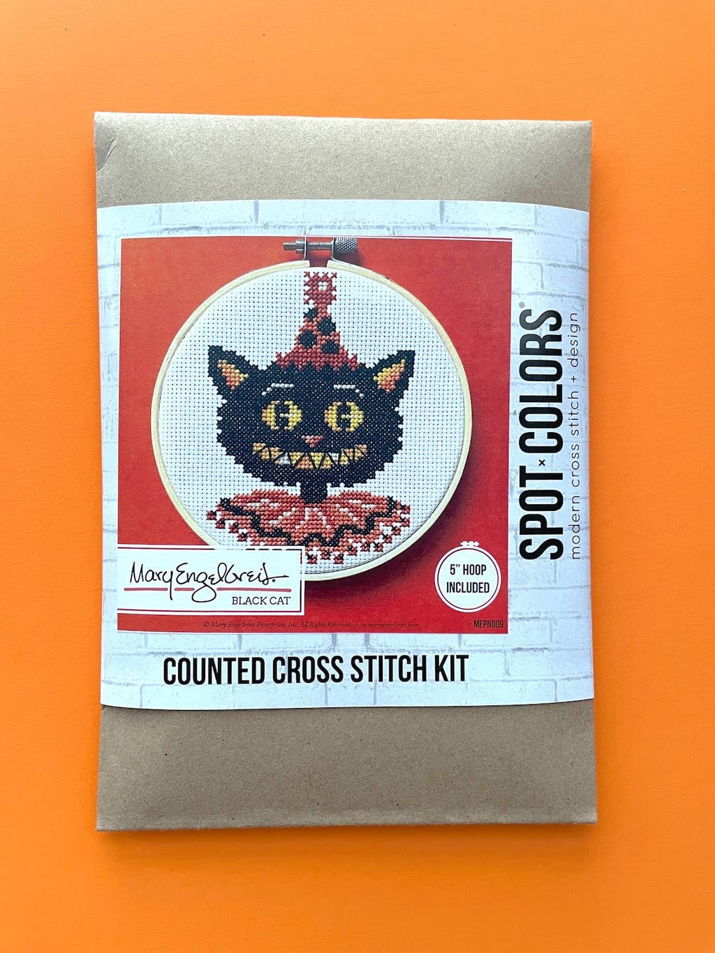 Spot Colors - Black Cat by Mary Engelbreit Counted Cross Stitch DIY KIT