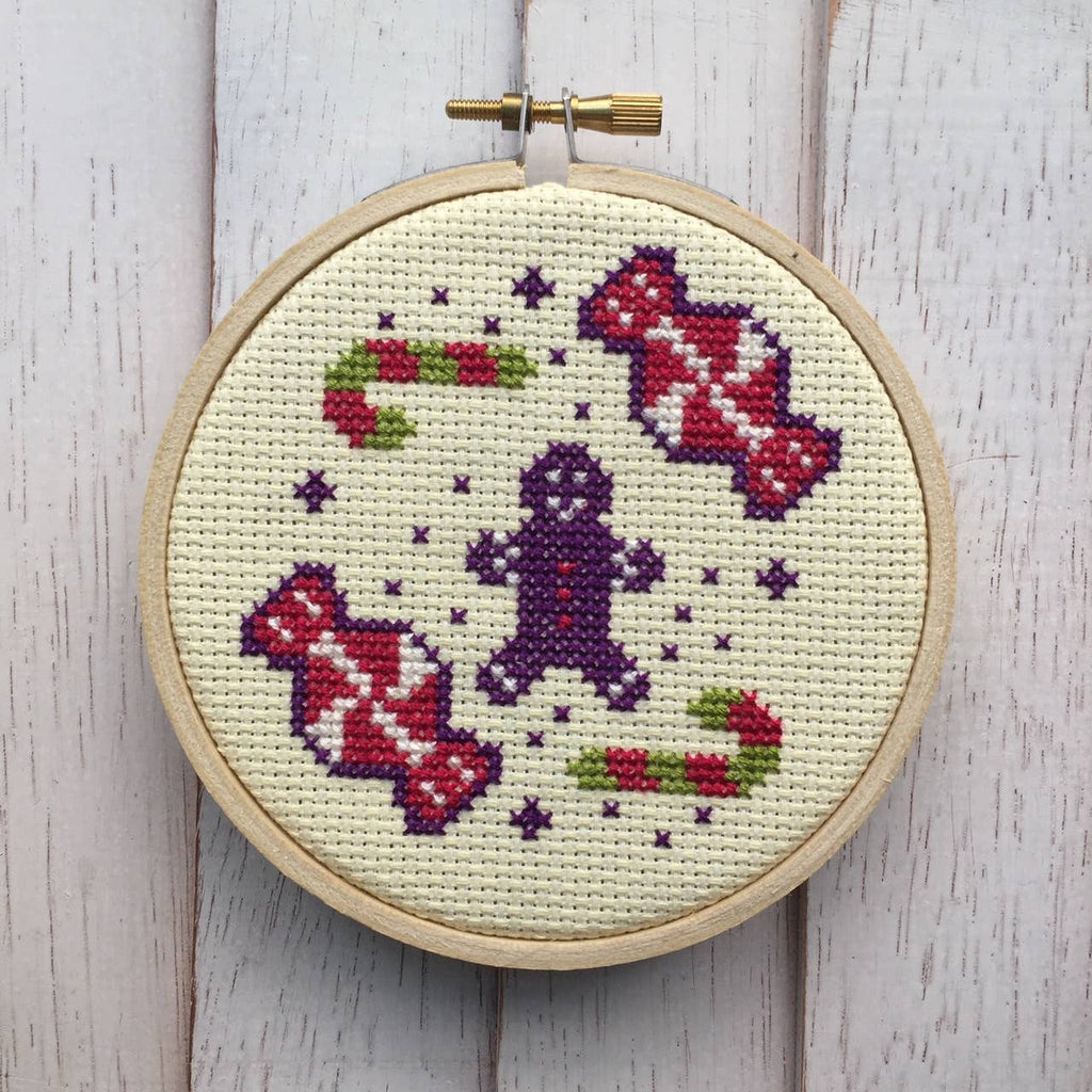 Sugar and Spice Cross Stitch Kit – Gingerbread & Candy Design