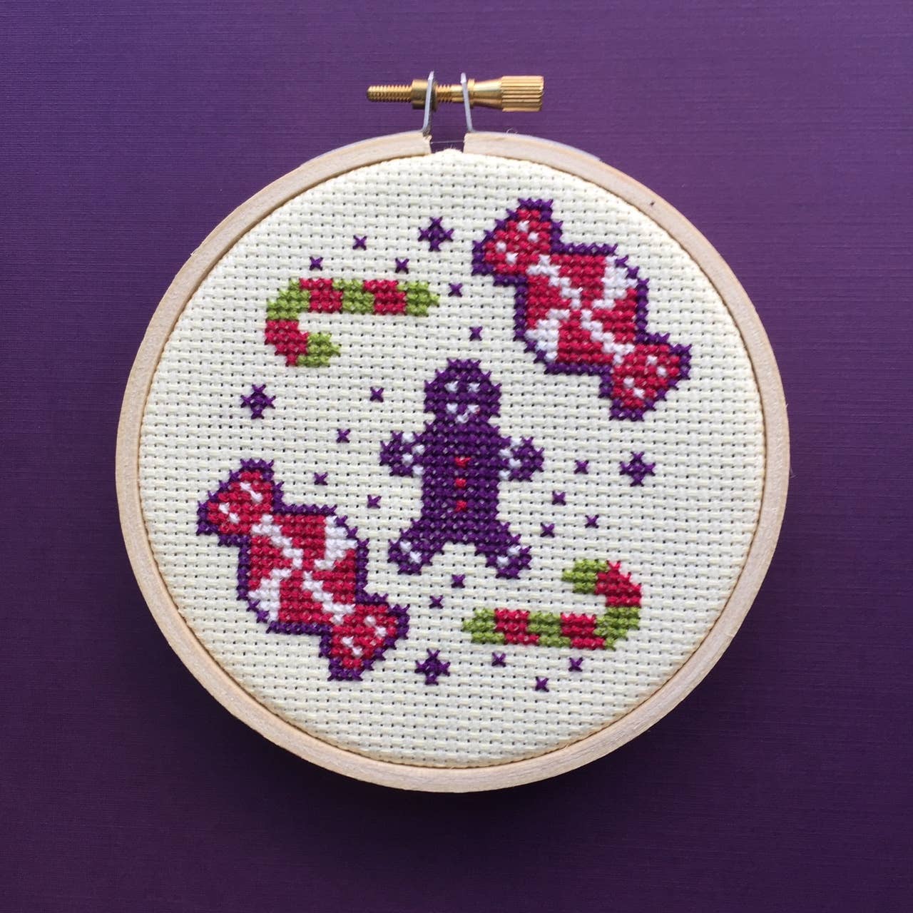 Sugar and Spice Cross Stitch Kit – Gingerbread & Candy Design