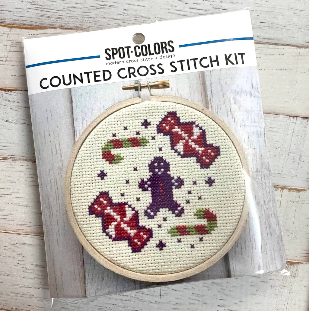 Sugar and Spice Cross Stitch Kit – Gingerbread & Candy Design