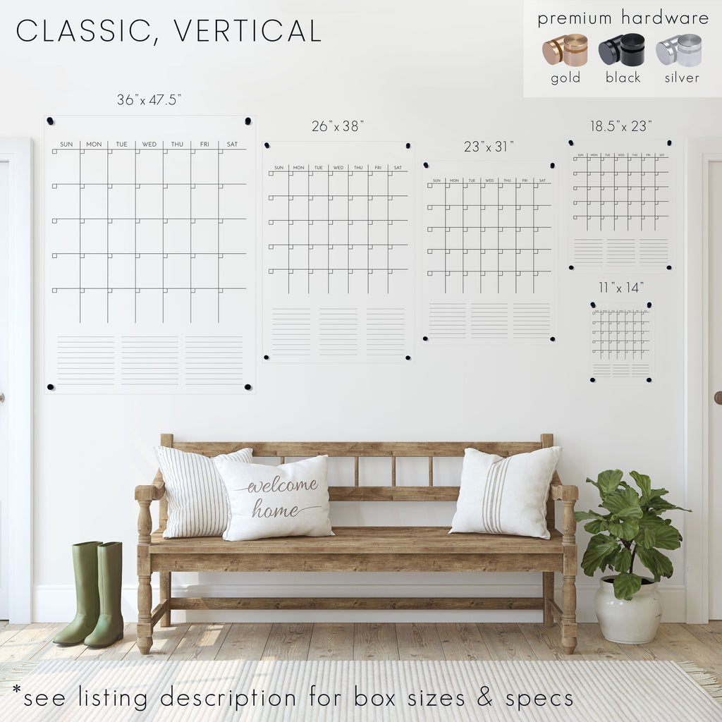 Ever Changing Acrylic Calendar | Classic Horizontal