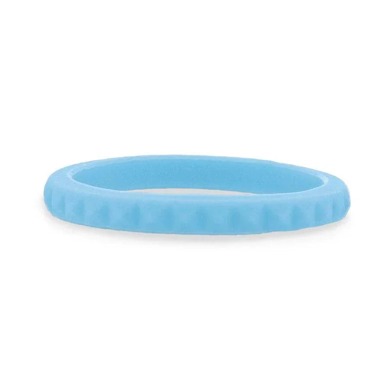LUKA Stackable Faceted Silicone Ring for Women Light Blue Comfort Fit Hypoallergenic Thorsten - 2mm