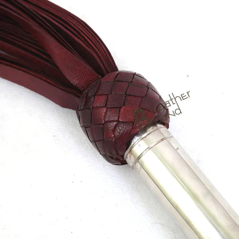 Real Cowhide Leather Flogger 50 Stingy Falls & Steel Handle | Fully Handmade Heavy Duty BDSM Whip