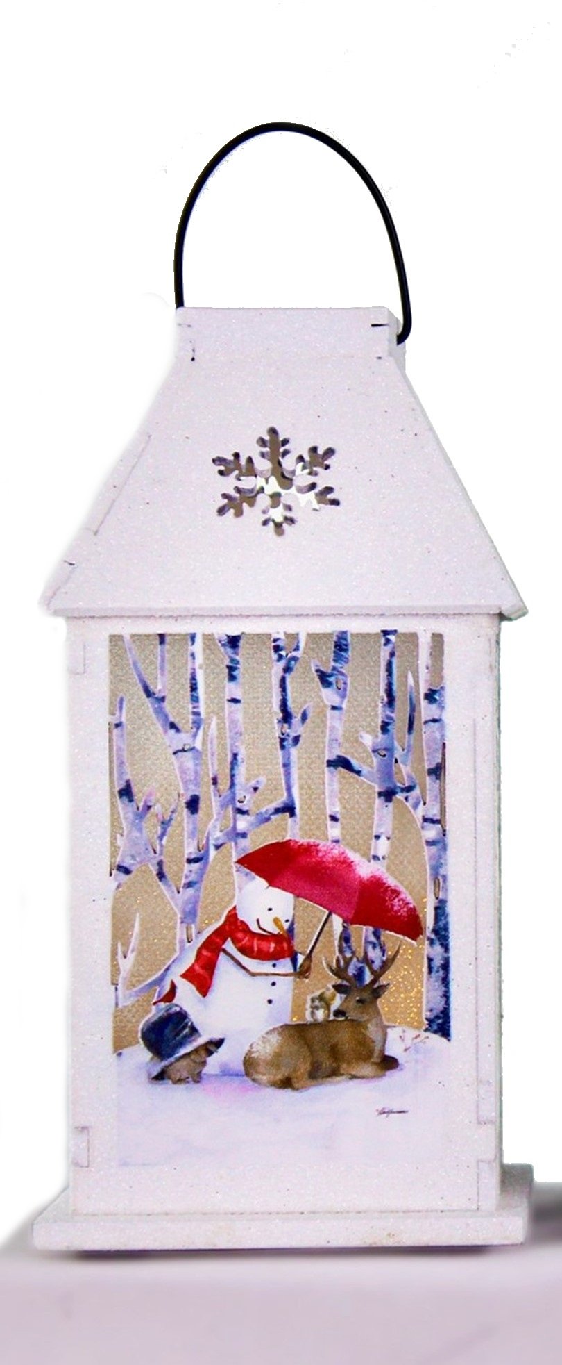 B/O Lit Lantern - Snowman