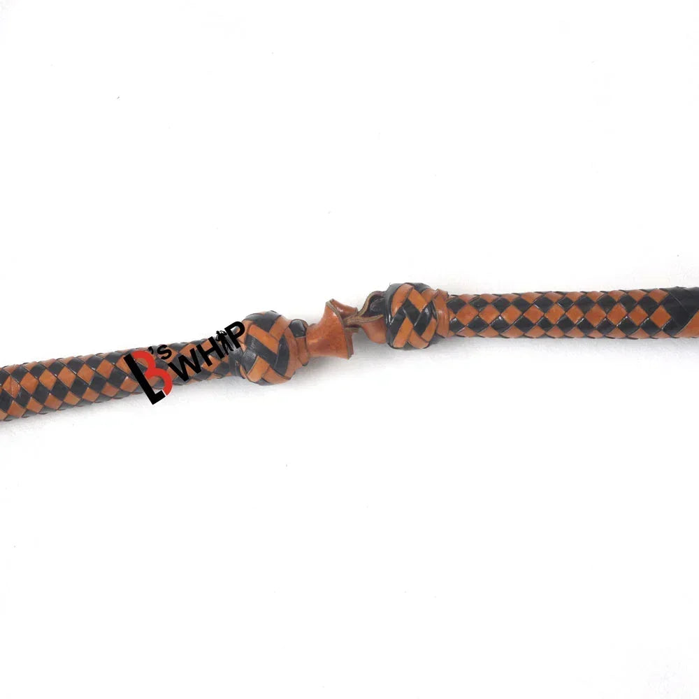 Brown & Black Stockwhip 04 Feet to 12 Feet long and 16 Plaits Kangaroo Hide Leather Equestrian Australian Stock Whip