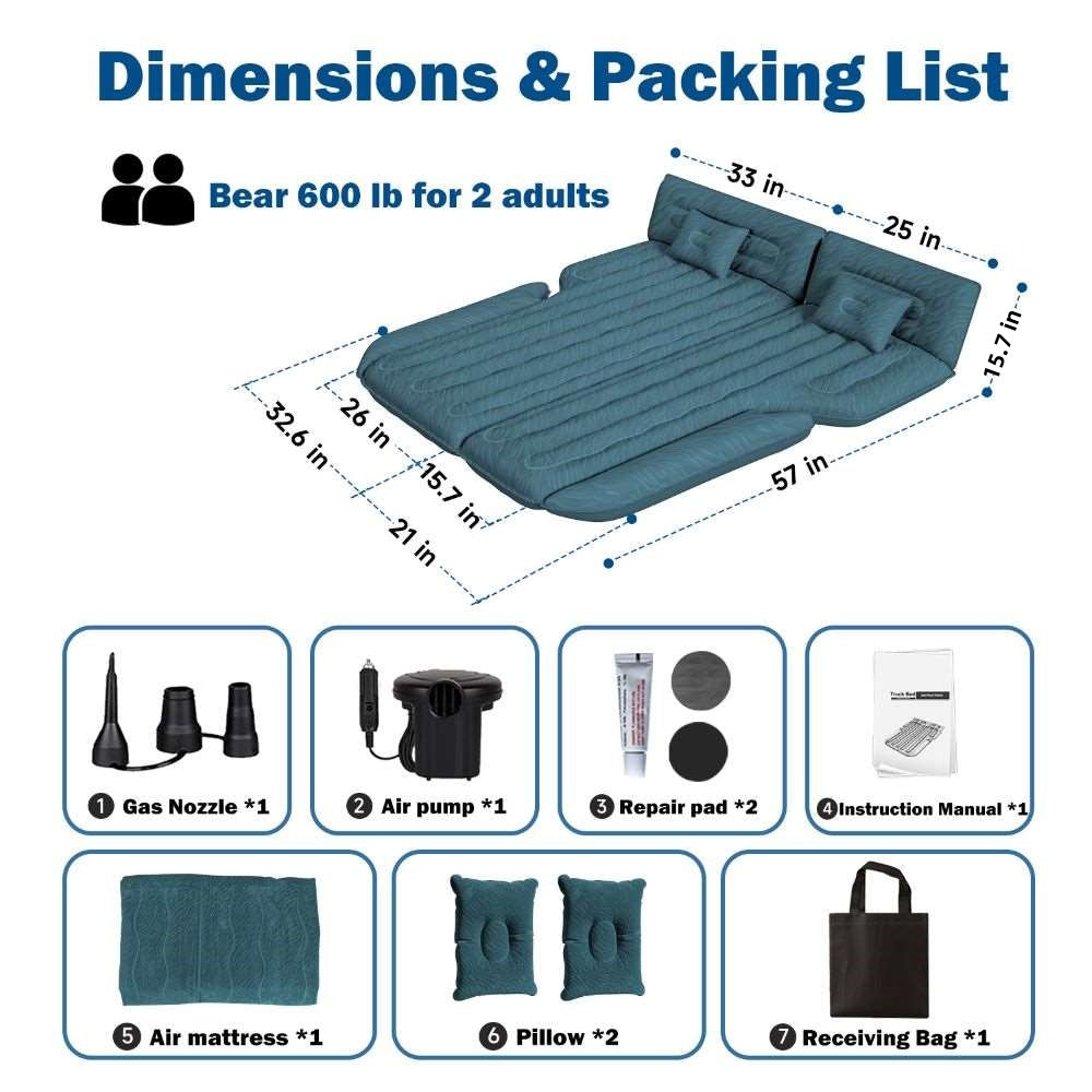 Umbrauto Car Camping SUV Air Mattress 1.0, Slate