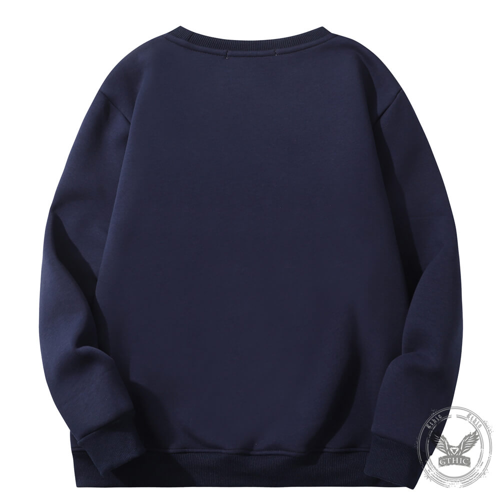 Multicolor Black Death Rat Fleece Sherpa Crew Collar Sweatshirt