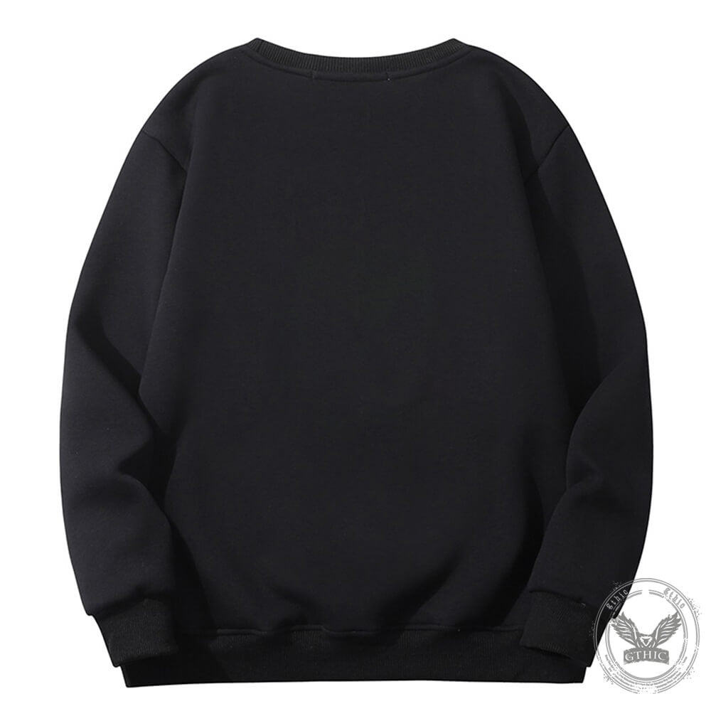 Multicolor Black Death Rat Fleece Sherpa Crew Collar Sweatshirt