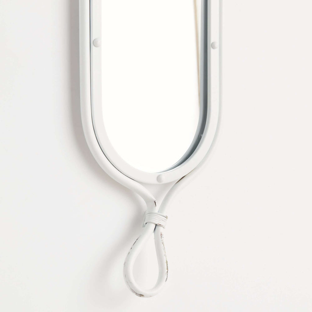 Tall White Mirrors with Vintage French Design (Set of 2)