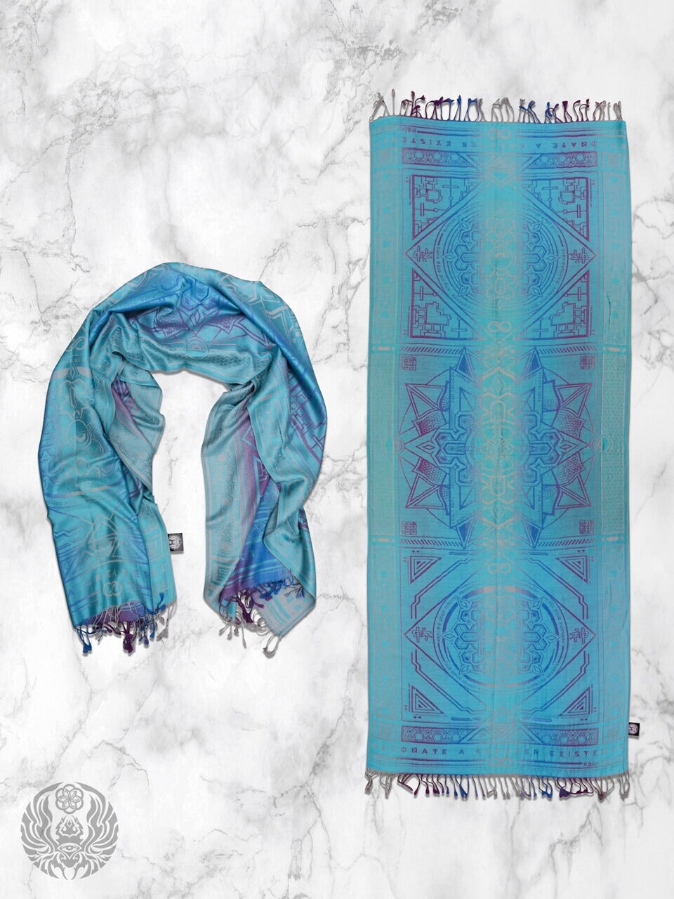 DHARMA AMETHYST ✦ Teal Festival Shawl