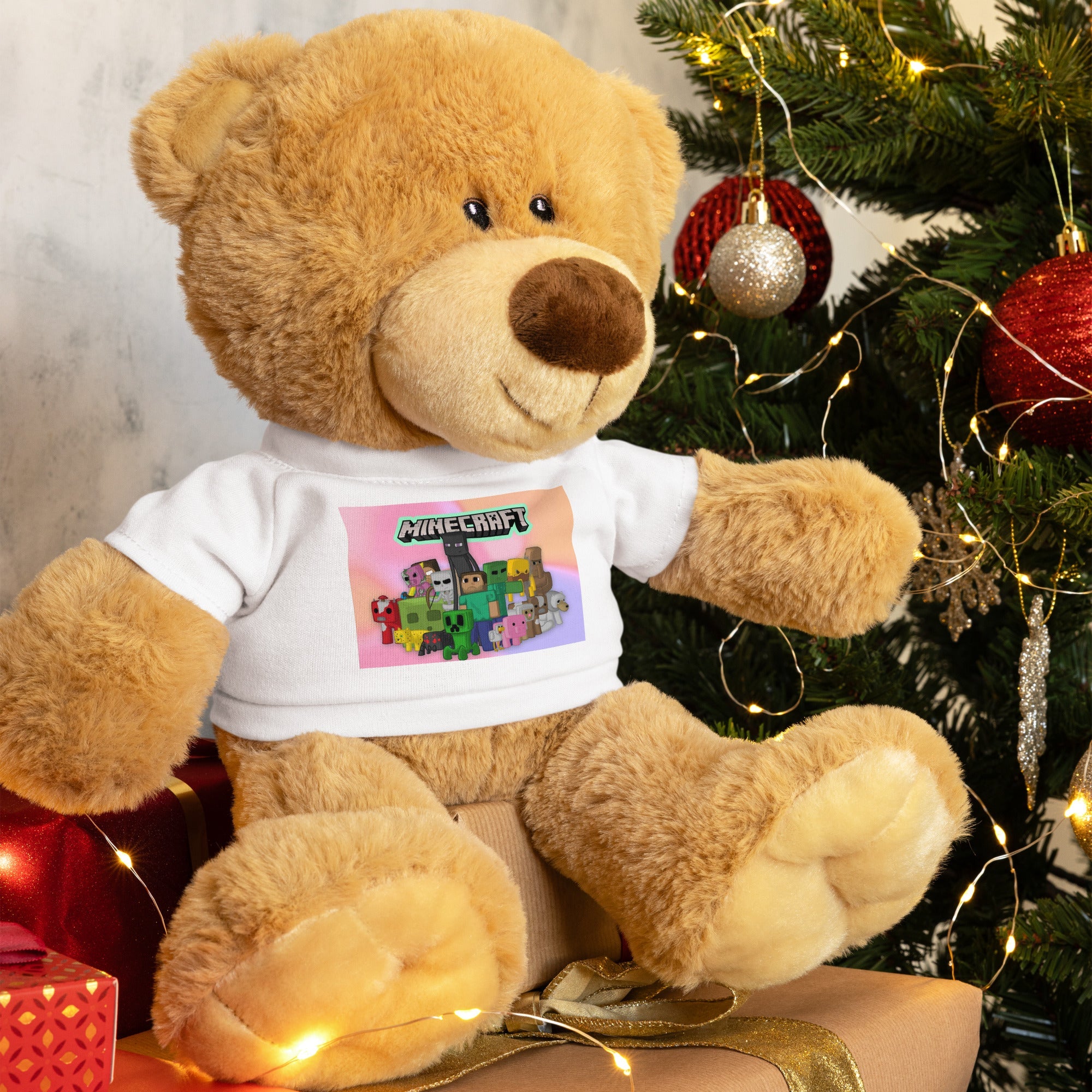 Soft Teddy Bear with Minecraft T-Shirt – 9.5″ Plush Toy for All Ages
