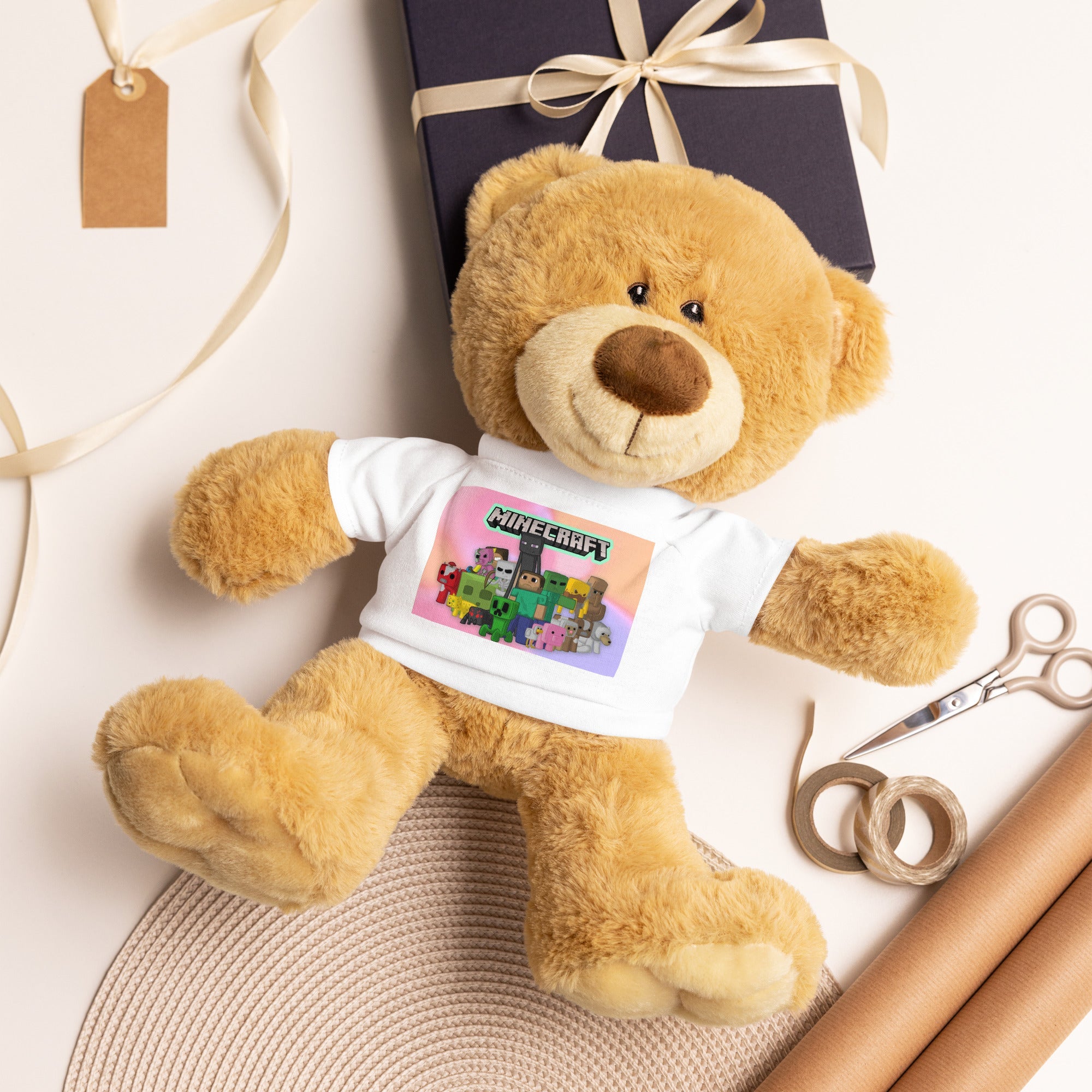 Soft Teddy Bear with Minecraft T-Shirt – 9.5″ Plush Toy for All Ages