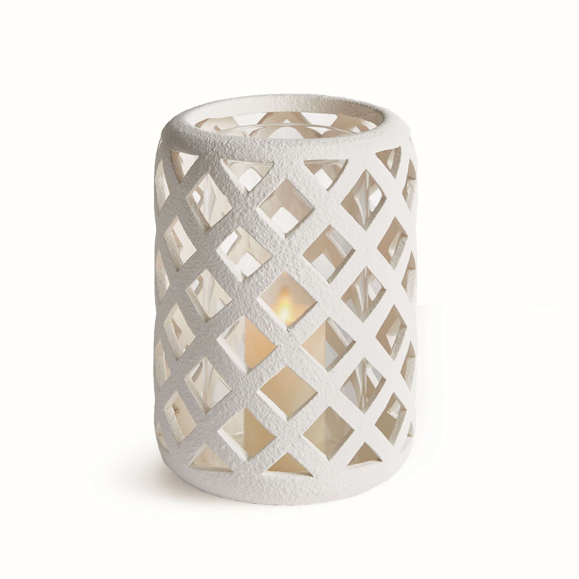 Terracotta Hurricane Candle Holder with Glass Insert