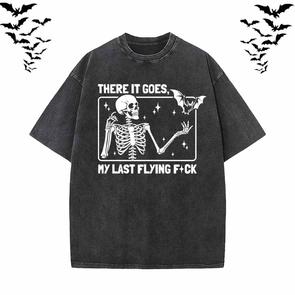 There It Goes Skull Flying Bat Short Sleeve T-shirt