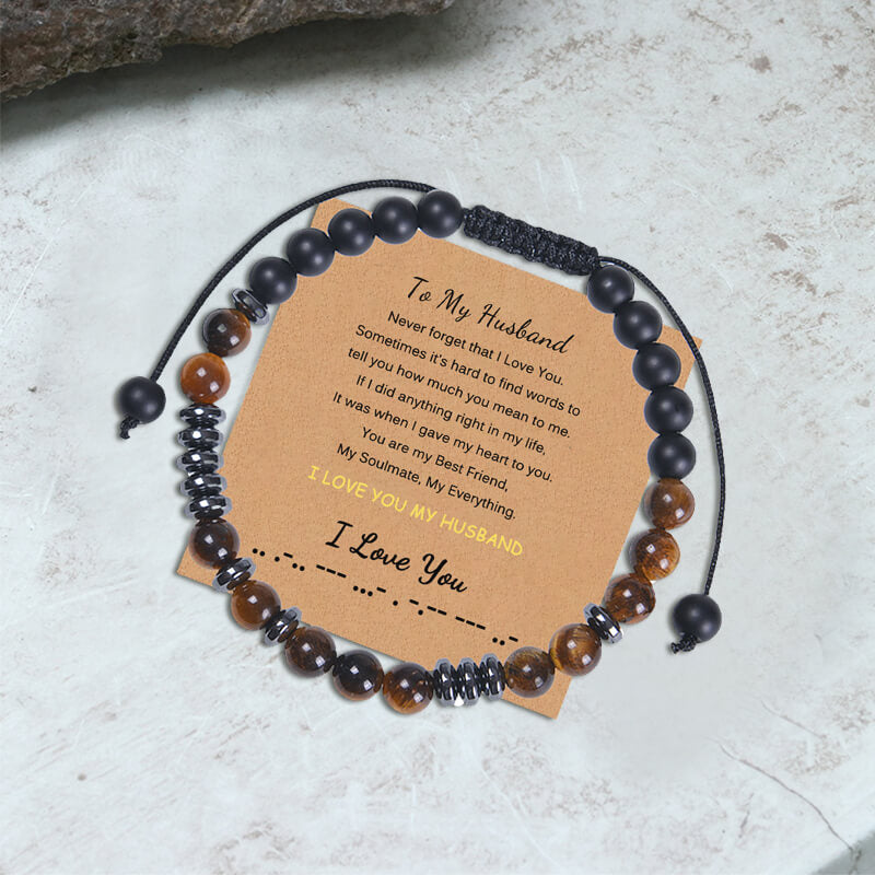 To My Husband I Love You Morse Code Bracelet