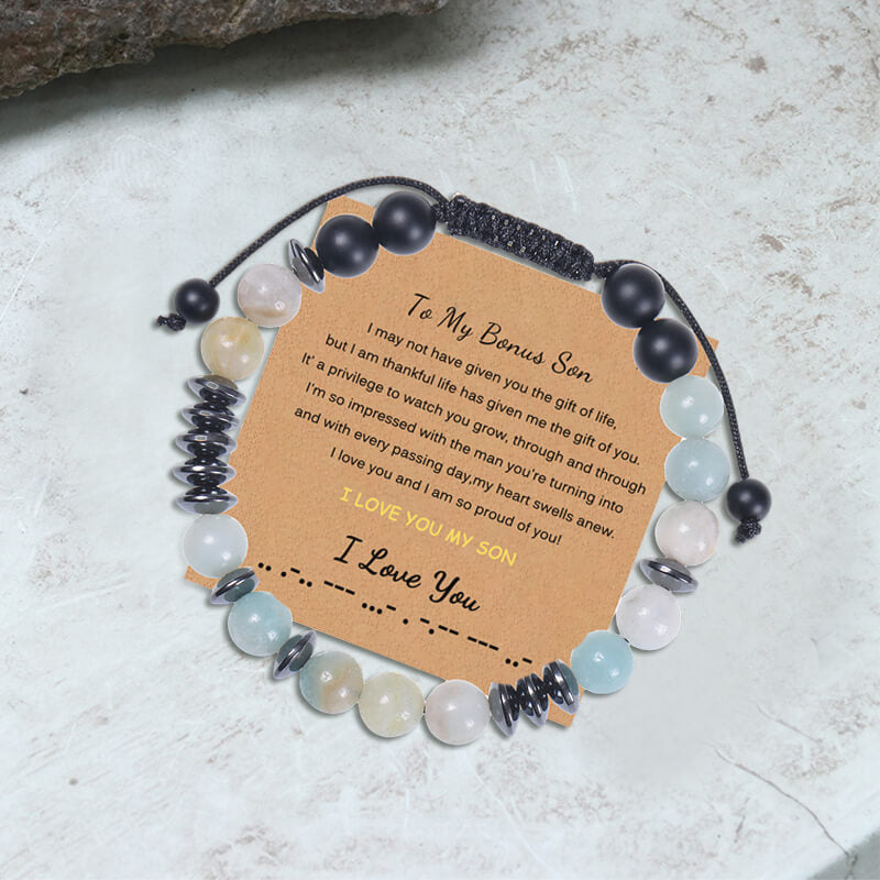 To My Son I Love You Morse Code Bracelet