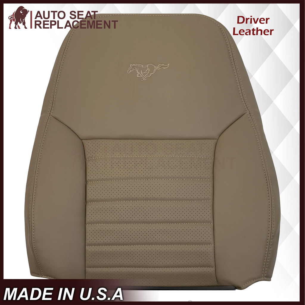 1999-2004 Ford Mustang GT V8 Replacement Cowhide Leather OR Synthetic Leather Seat Cover: Tan, Perforated