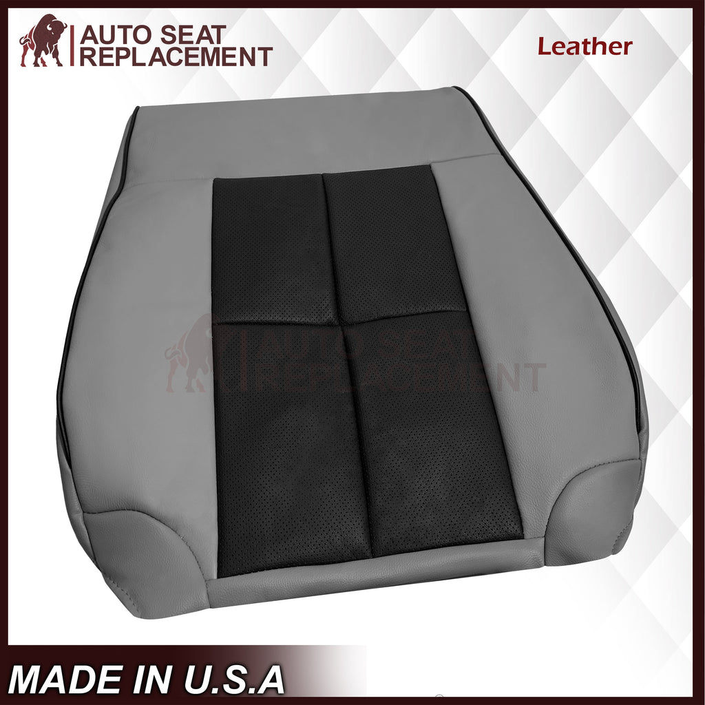 2007 - 2014 Lincoln Navigator Bottom Seat Cover in 2 Tone Gray & Black Leather or Vinyl