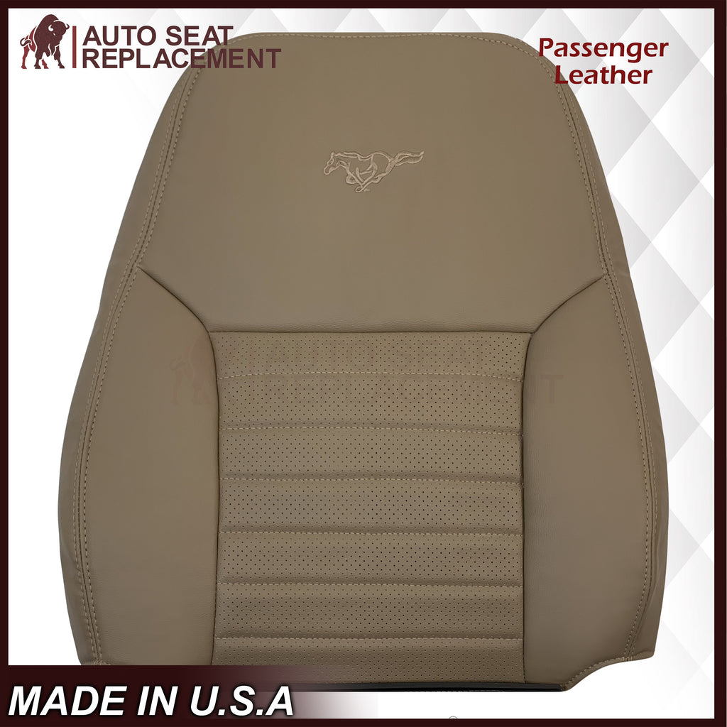 1999-2004 Ford Mustang GT V8 Replacement Cowhide Leather OR Synthetic Leather Seat Cover: Tan, Perforated