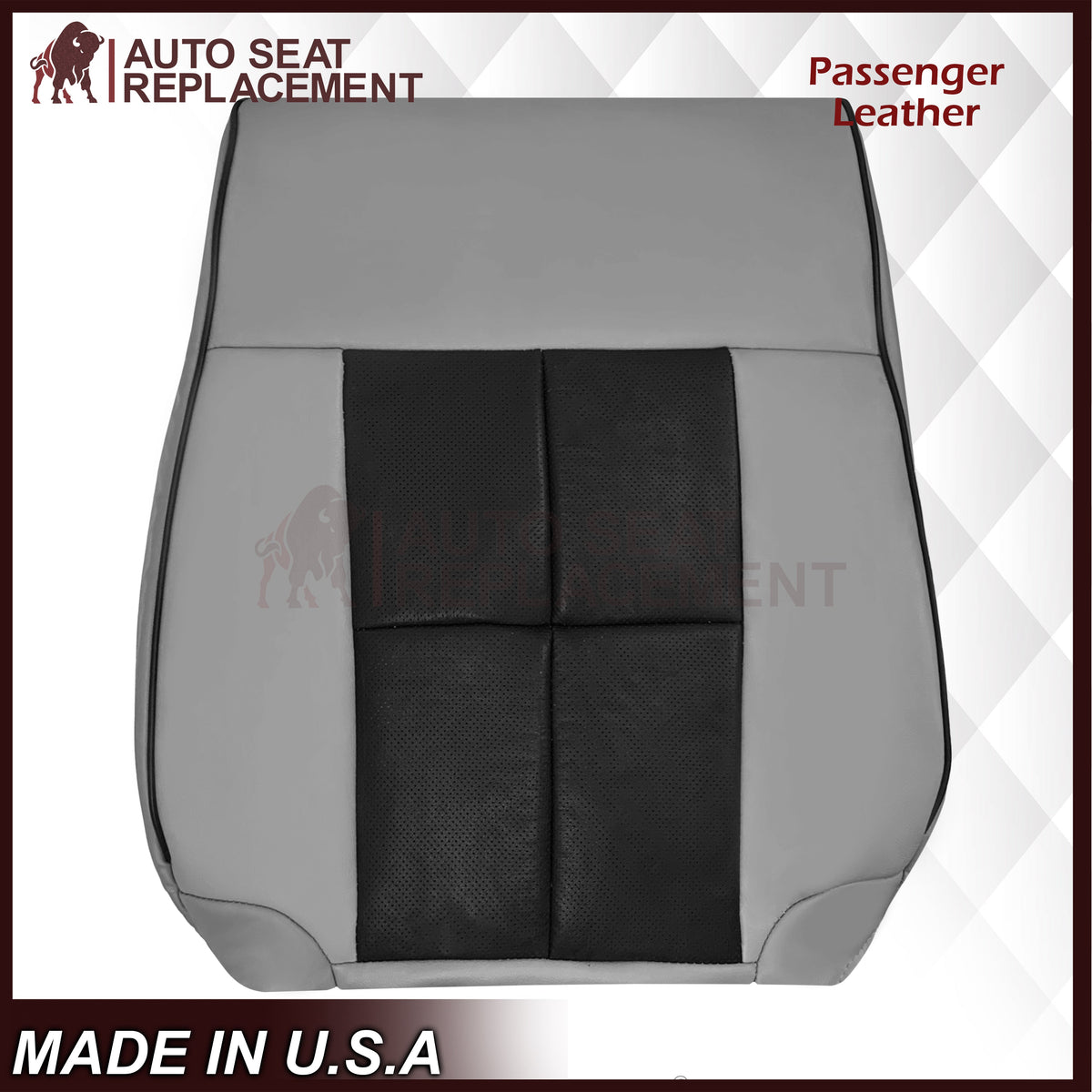 2007 - 2014 Lincoln Navigator Bottom Seat Cover in 2 Tone Gray & Black Leather or Vinyl