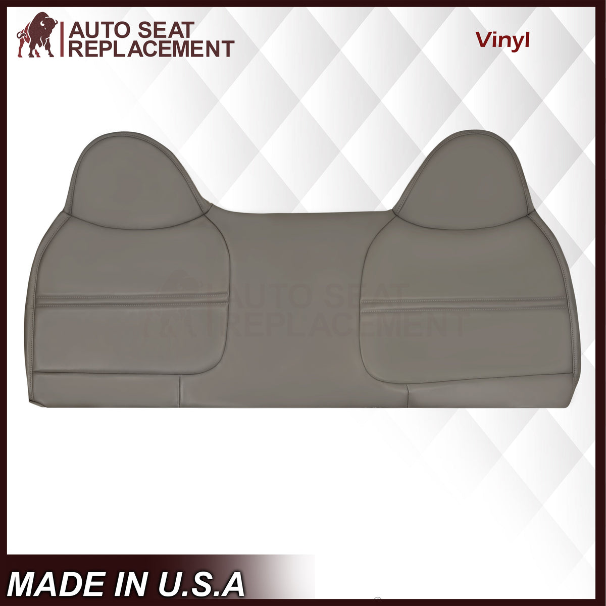 1999-2002 Ford F250 F350 F450 Super Duty XL Work Truck Synthetic Leather Front Bench Top & Bottom in Gray & Tan