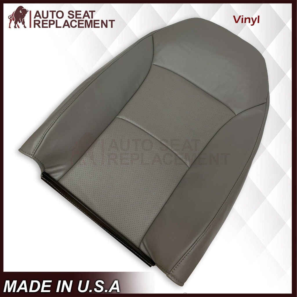 For 2003-2008 Ford E250 Econoline Van Perforated Front Vinyl Replacement Seat Covers in Flint Gray