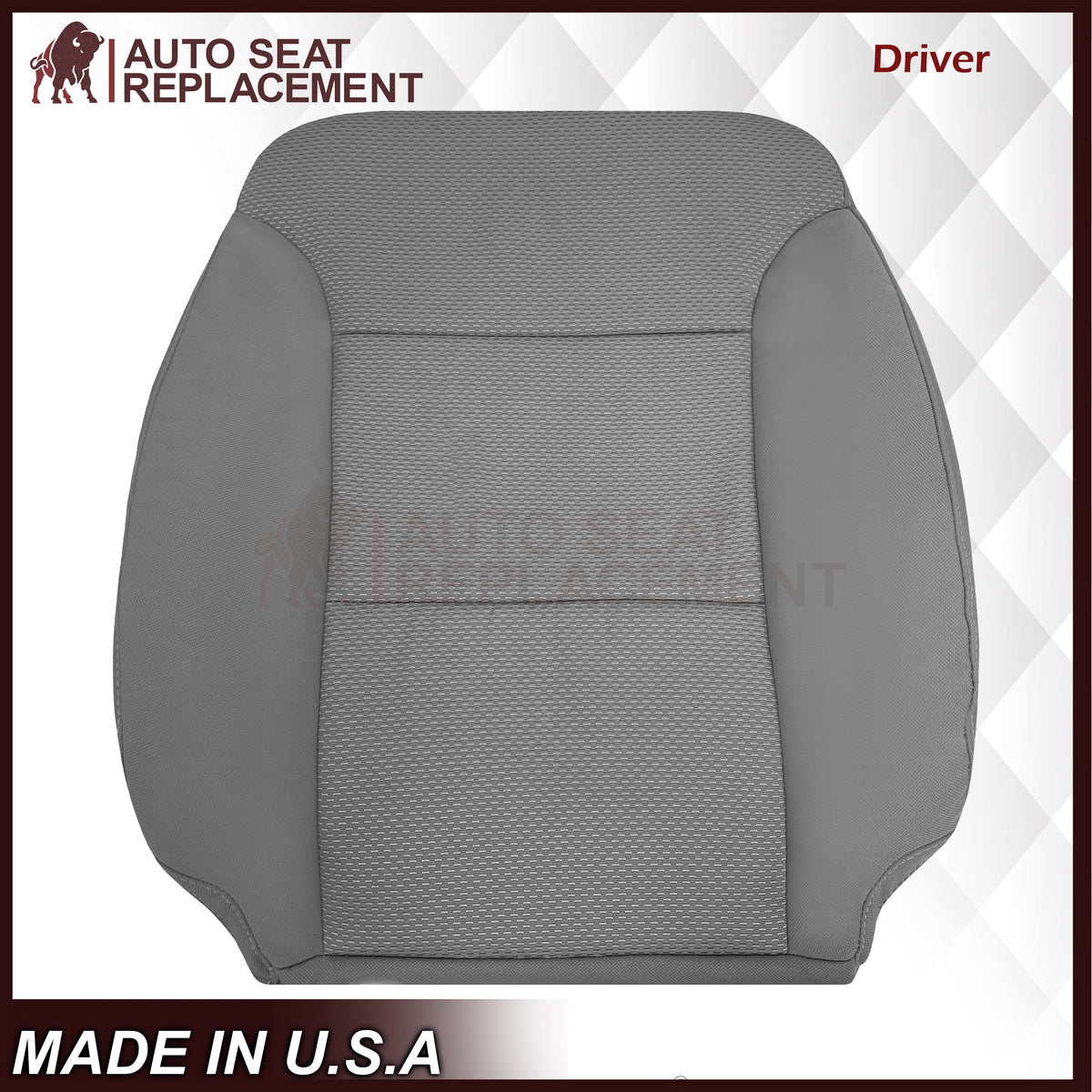 2014-2019 GMC Sierra W/T Base Work Truck Replacement Cloth Seat Cover: Gray